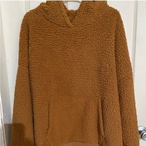 American Eagle 2X Sherpa like hooded sweatshirt pullover. New with tags
